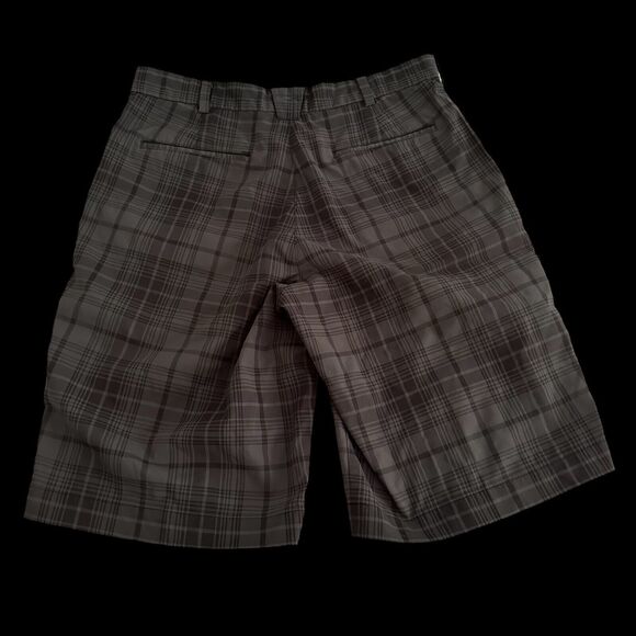 Nike Golf Tour Performance Dri-Fit Shorts Men's Size 32 Black Dark Gray Plaid - Picture 2 of 3